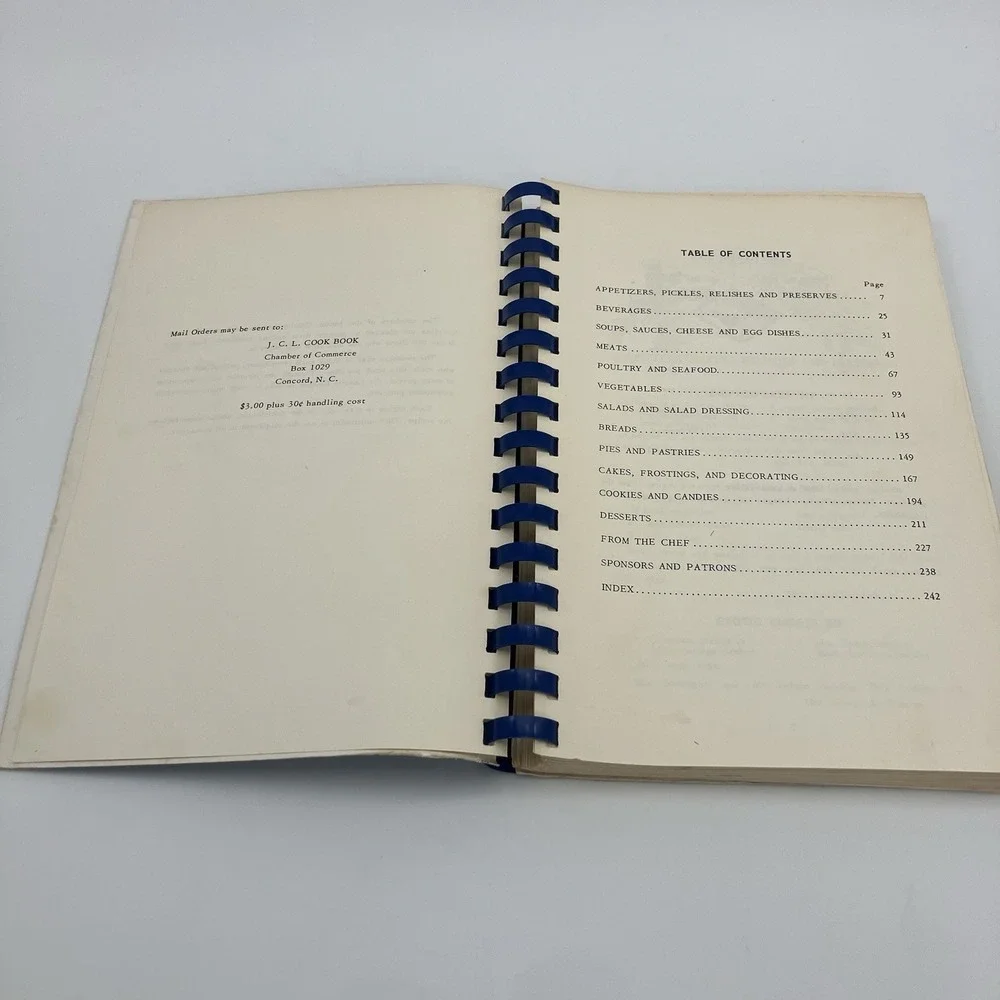 Vtg Junior Charity League Concord North Carolina Cookbook NC Southern Recipes